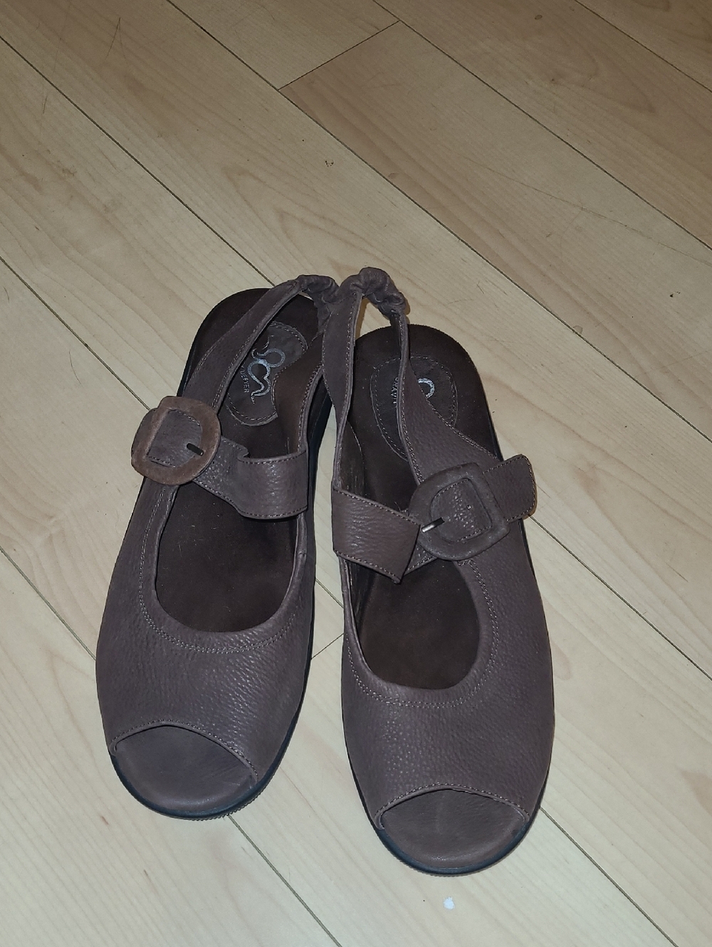 Open Toe Mary Jane Wedge Sandals